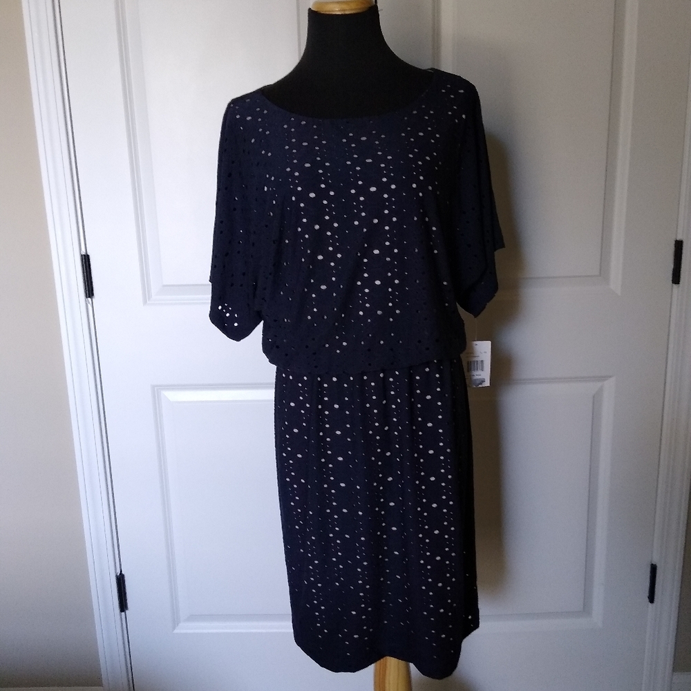 London Times blue dress lined size 12
